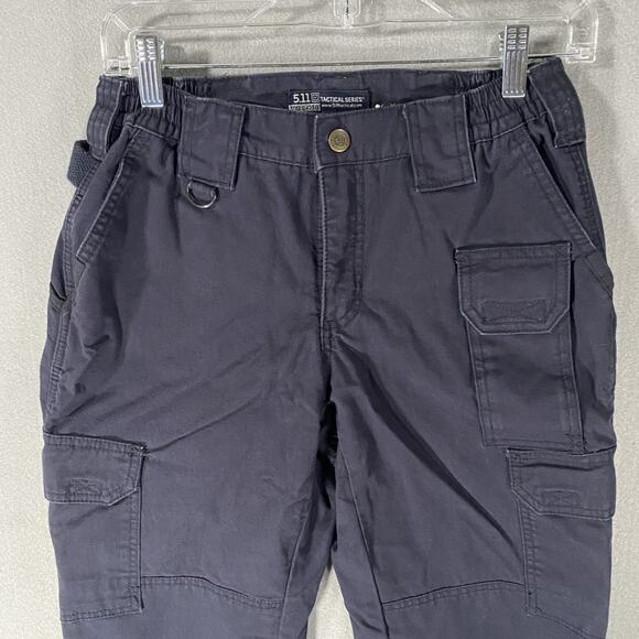 5.11 Tactical Pants Womens 2 Blue Cargo Ripstop Workwear Uniform Hiking - Picture 2 of 9